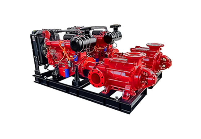 Diesel engine multi-stage fire pump